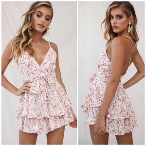 Native Daughters Floral Flowy Tie Front Romper